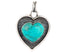 92.5 Sterling Silver Turquoise Love Heart Pendant, (SP-5705)